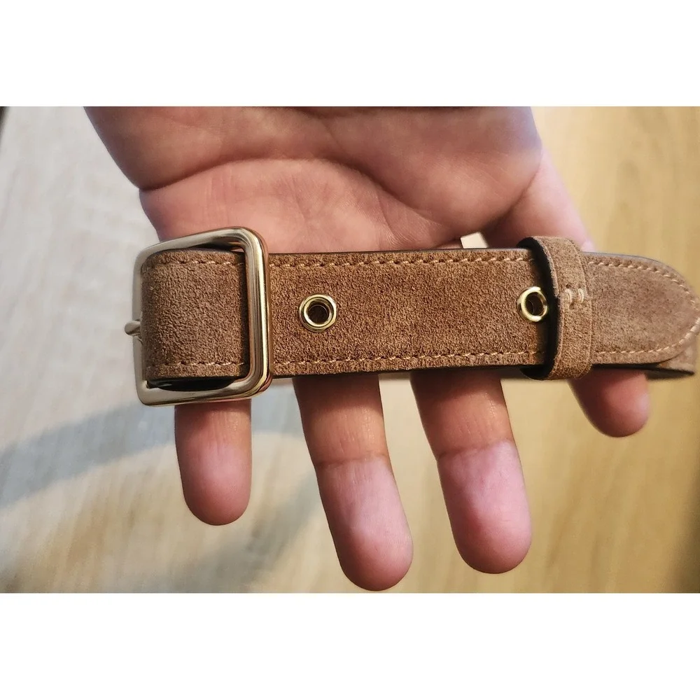 Coach Light Brown Suede /brown Leather Gold Buckle Size XL 16